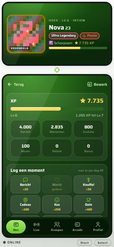 Kaart van Nova, Ultra Legendary, in het Xbox 360-thema: groen dashboard en ronde knoppen.