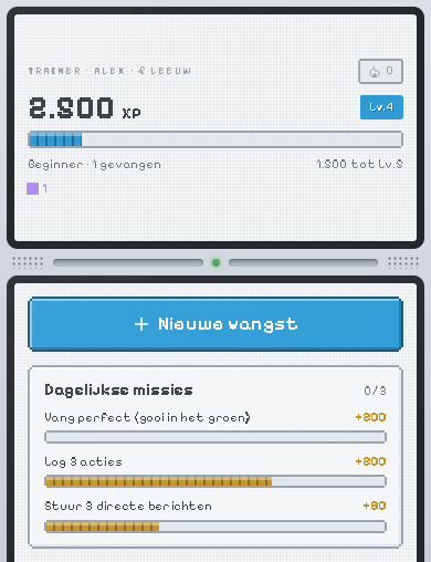 Hoekedex in het thema DS Silver: lichtgrijs met blauwe knoppen.
