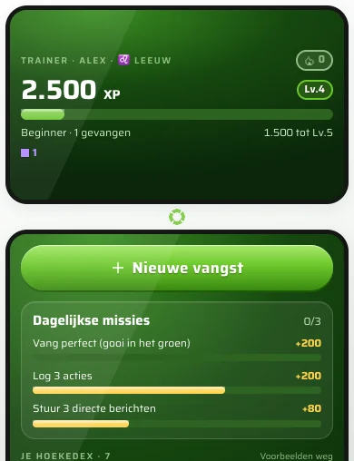Hoekedex in het thema Xbox 360: groen dashboard met ronde, glanzende knoppen.